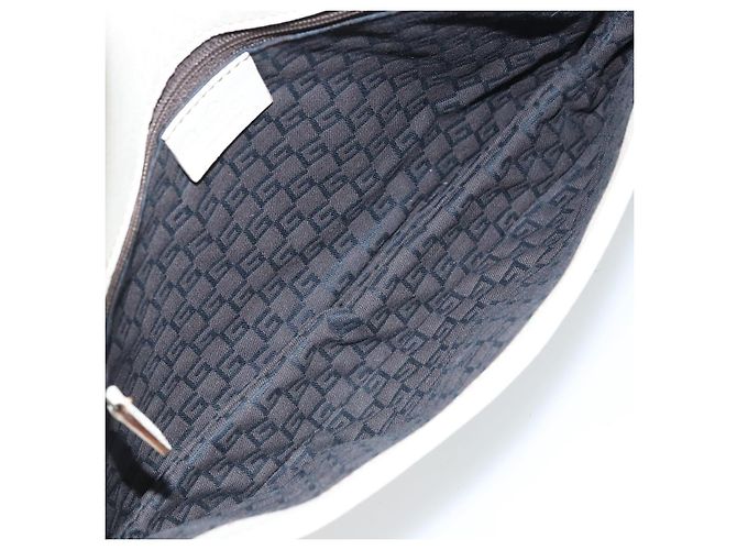 Borsa a mano GUCCI in pelle bianca e argento 113014 Auth 172961 Bianco - vista 11