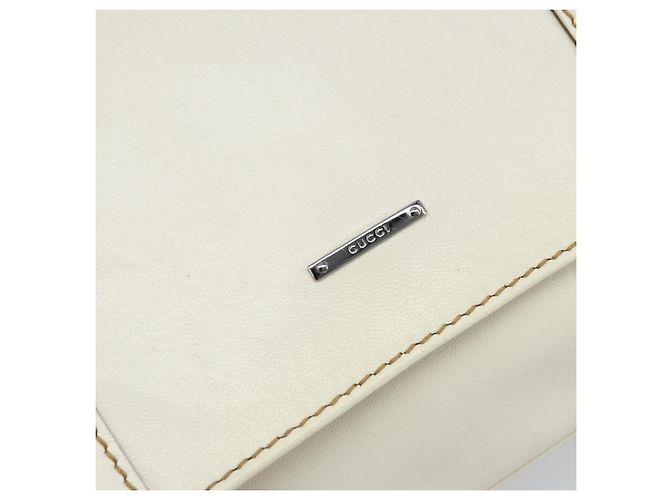 Borsa a mano GUCCI in pelle bianca e argento 113014 Auth 172961 Bianco - vista 17