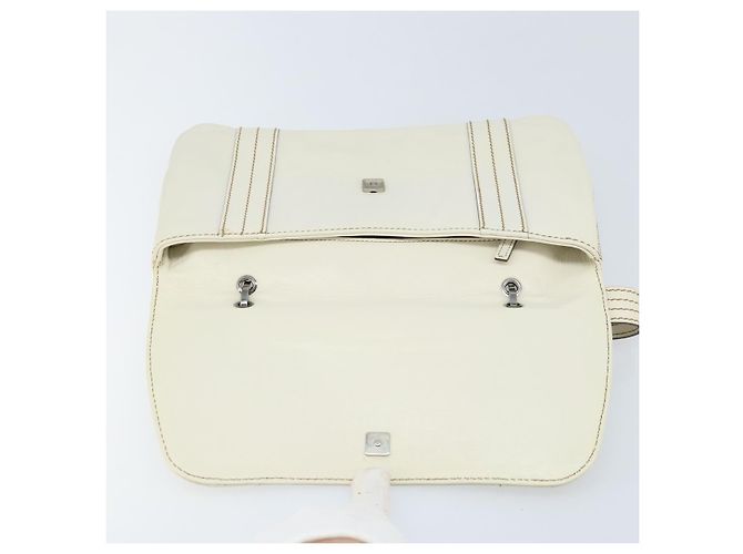 Borsa a mano GUCCI in pelle bianca e argento 113014 Auth 172961 Bianco - vista 18
