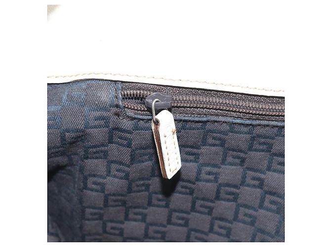 Borsa a mano GUCCI in pelle bianca e argento 113014 Auth 172961 Bianco - vista 22