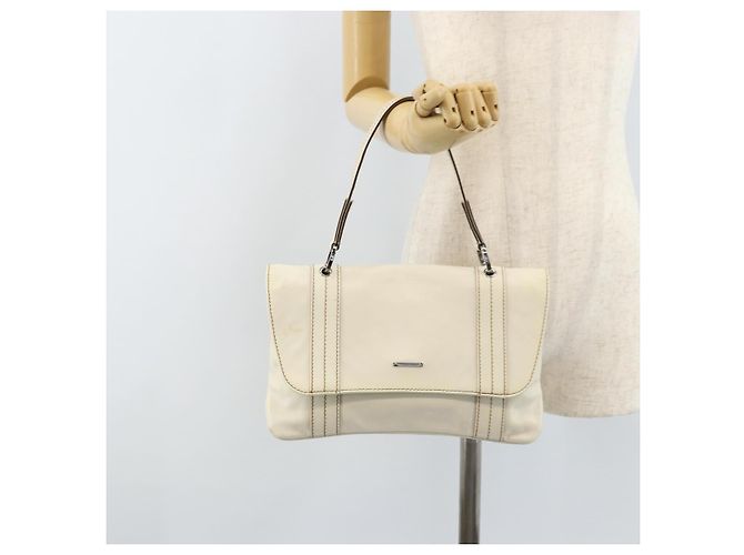 Borsa a mano GUCCI in pelle bianca e argento 113014 Auth 172961 Bianco - vista 24