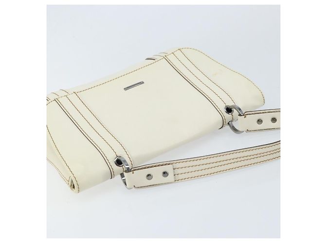 Borsa a mano GUCCI in pelle bianca e argento 113014 Auth 172961 Bianco - vista 6