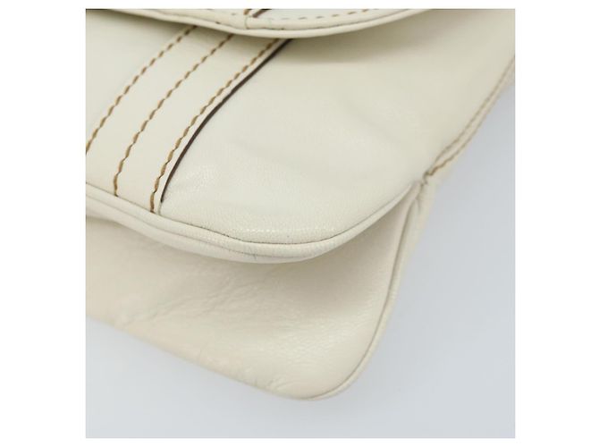 Borsa a mano GUCCI in pelle bianca e argento 113014 Auth 172961 Bianco - vista 9