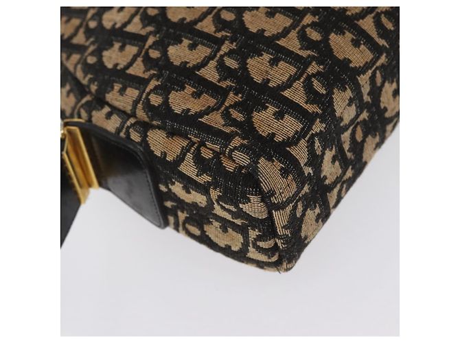 Borsa a Spalla in Tela Trotter Christian Dior Blu Navy Oro Auth 172485 D'oro - vista 15