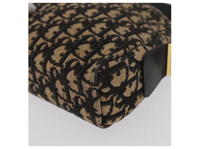Borsa a Spalla in Tela Trotter Christian Dior Blu Navy Oro Auth 172485 D'oro - vista 16