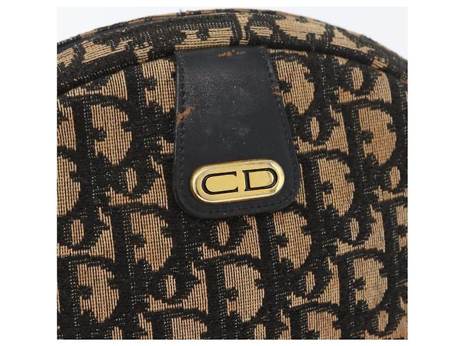 Borsa a Spalla in Tela Trotter Christian Dior Blu Navy Oro Auth 172485 D'oro - vista 17