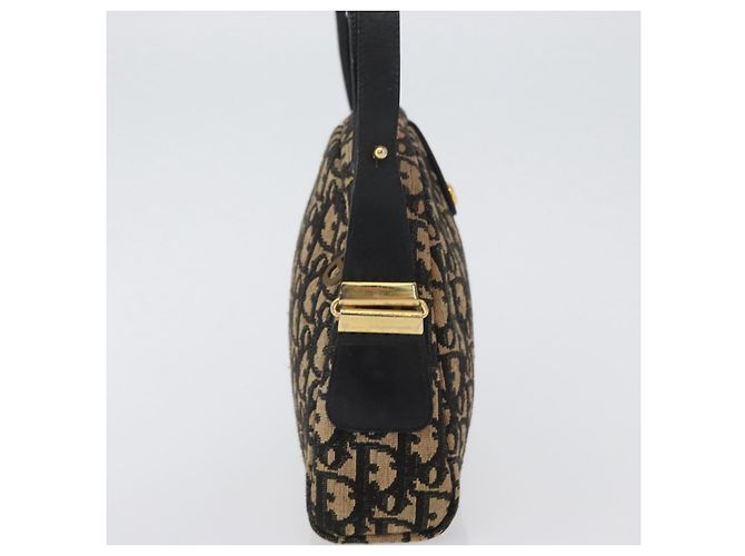 Borsa a Spalla in Tela Trotter Christian Dior Blu Navy Oro Auth 172485 D'oro - vista 4