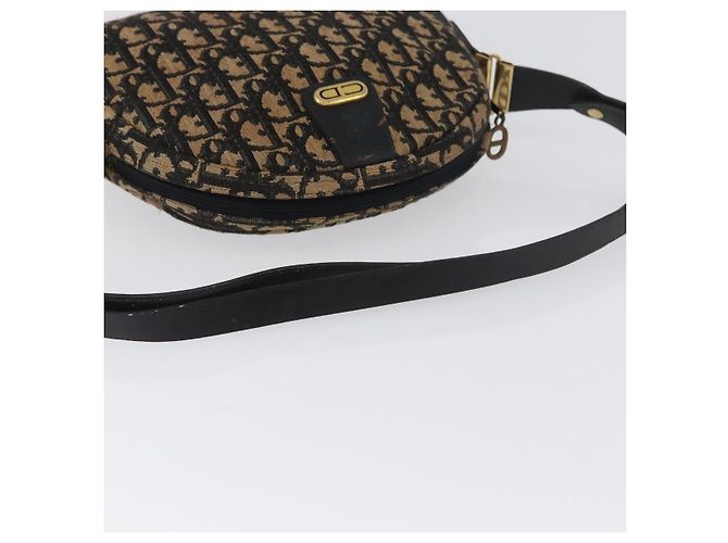 Borsa a Spalla in Tela Trotter Christian Dior Blu Navy Oro Auth 172485 D'oro - vista 7