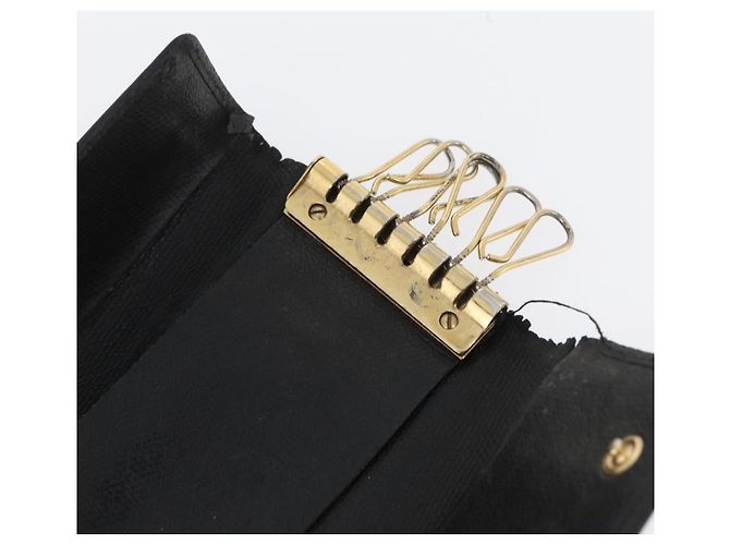 Estojo para chaves CHANEL em couro preto CC Auth 172555 - vista 10