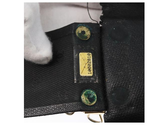 Estojo para chaves CHANEL em couro preto CC Auth 172555 - vista 12
