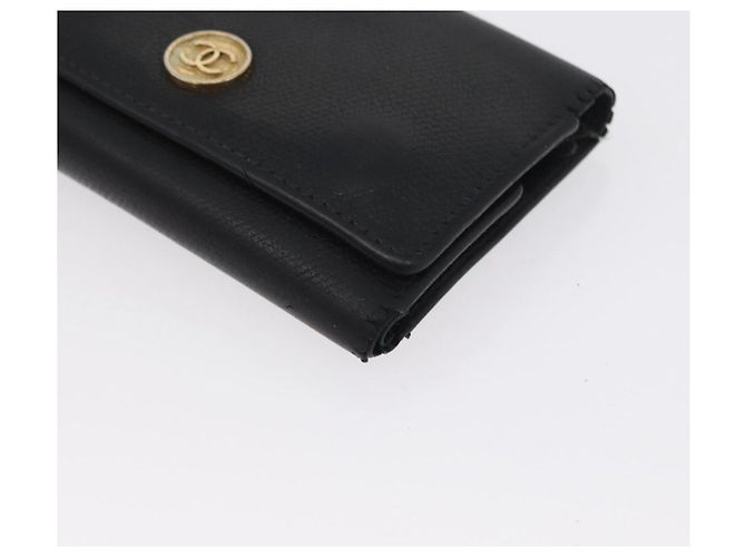 Estojo para chaves CHANEL em couro preto CC Auth 172555 - vista 14