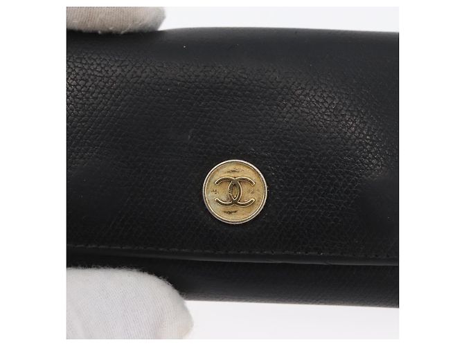 Estojo para chaves CHANEL em couro preto CC Auth 172555 - vista 17