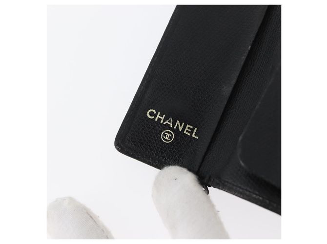 Estojo para chaves CHANEL em couro preto CC Auth 172555 - vista 18