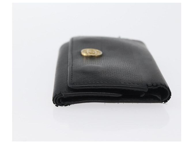 Estojo para chaves CHANEL em couro preto CC Auth 172555 - vista 3