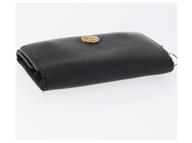 Estojo para chaves CHANEL em couro preto CC Auth 172555 - vista 6