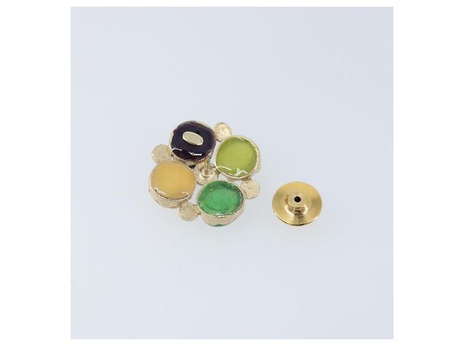 Spilla in metallo CC Gripoix di CHANEL Pietra multicolore Oro CC Auth am10855V D'oro - vista 5