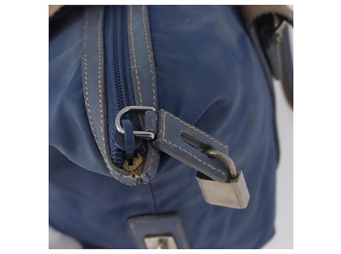 PRADA Borsa a mano in nylon blu argento Auth mr2051 - vista 18