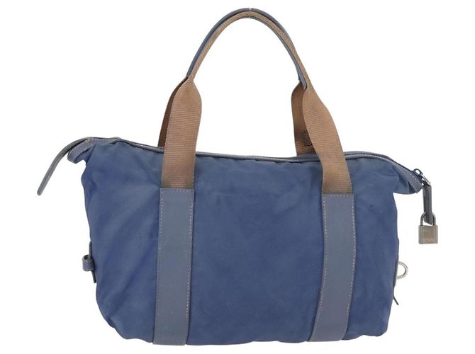 PRADA Borsa a mano in nylon blu argento Auth mr2051 - vista 2