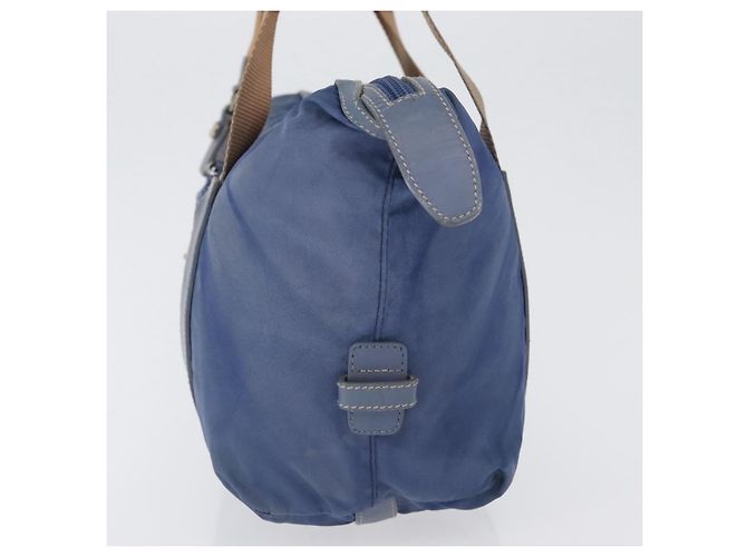 PRADA Borsa a mano in nylon blu argento Auth mr2051 - vista 3