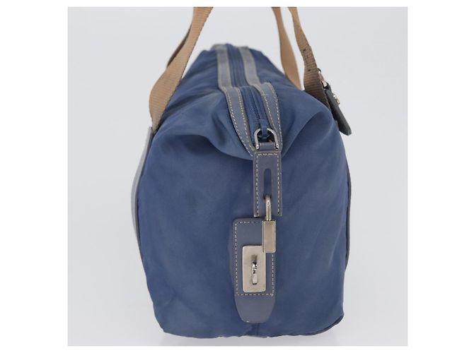 PRADA Borsa a mano in nylon blu argento Auth mr2051 - vista 4
