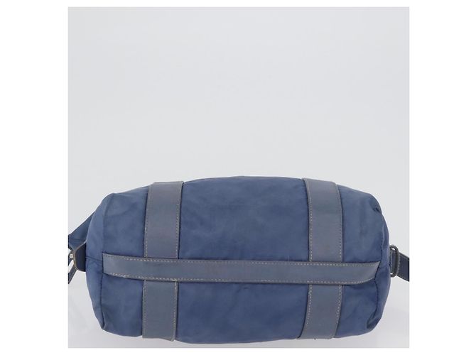 PRADA Borsa a mano in nylon blu argento Auth mr2051 - vista 5