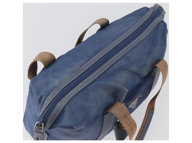 PRADA Borsa a mano in nylon blu argento Auth mr2051 - vista 6