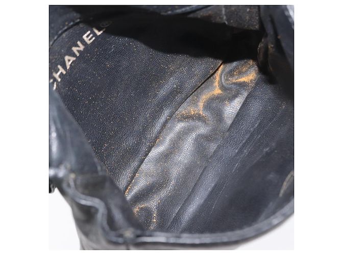 CHANEL COCO Gürteltasche Mark Chain Lammleder Schwarz Gold CC Auth BA11165 Golden - Ansicht 11