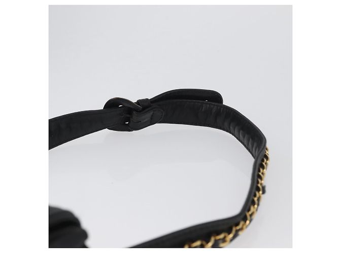 CHANEL COCO Gürteltasche Mark Chain Lammleder Schwarz Gold CC Auth BA11165 Golden - Ansicht 14