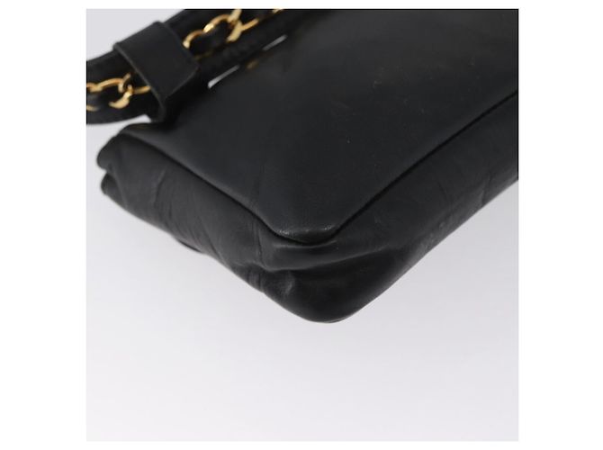 CHANEL COCO Gürteltasche Mark Chain Lammleder Schwarz Gold CC Auth BA11165 Golden - Ansicht 17