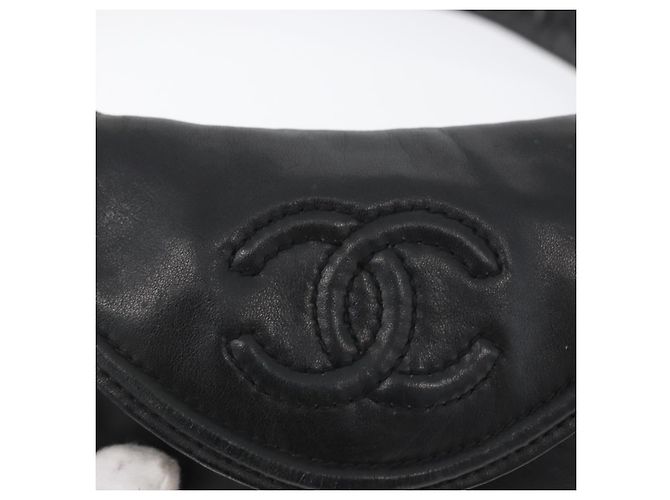 CHANEL COCO Gürteltasche Mark Chain Lammleder Schwarz Gold CC Auth BA11165 Golden - Ansicht 9