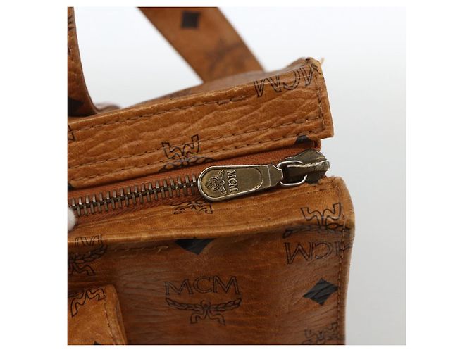 Borsa Tote MCM Logogram Vicetos PVC Marrone Oro Auth BA11113 D'oro - vista 10