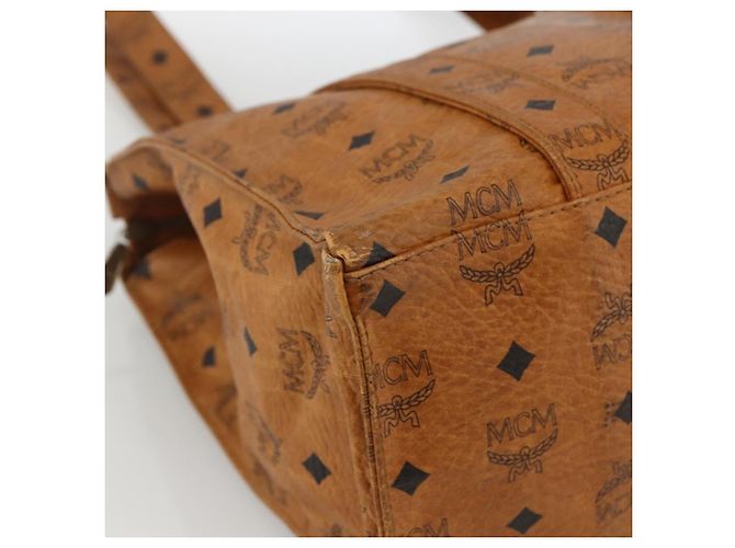 Borsa Tote MCM Logogram Vicetos PVC Marrone Oro Auth BA11113 D'oro - vista 14
