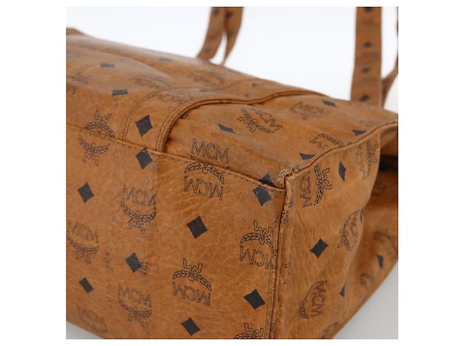 Borsa Tote MCM Logogram Vicetos PVC Marrone Oro Auth BA11113 D'oro - vista 15