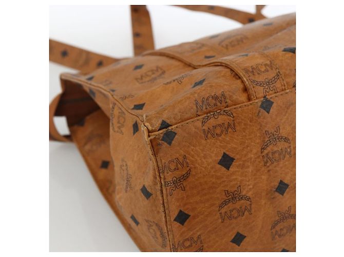 Borsa Tote MCM Logogram Vicetos PVC Marrone Oro Auth BA11113 D'oro - vista 16