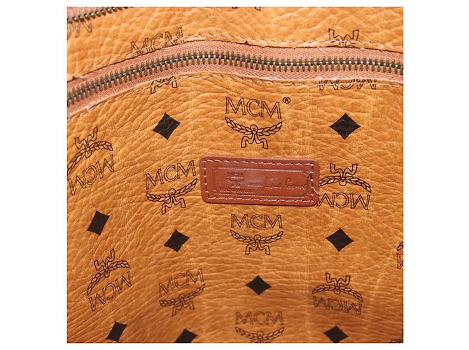 Borsa Tote MCM Logogram Vicetos PVC Marrone Oro Auth BA11113 D'oro - vista 17