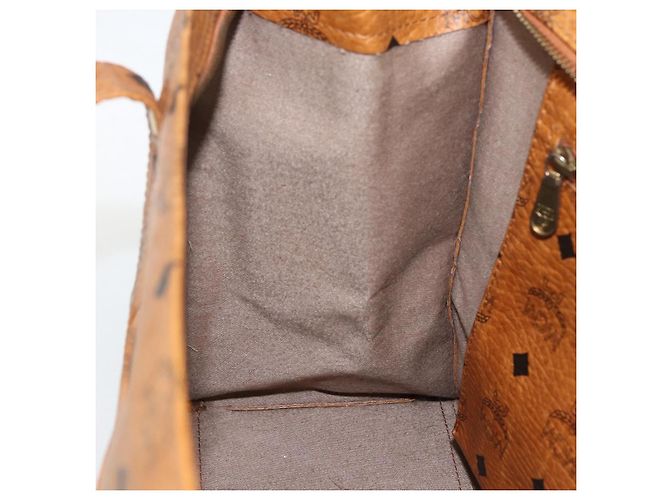 Borsa Tote MCM Logogram Vicetos PVC Marrone Oro Auth BA11113 D'oro - vista 19