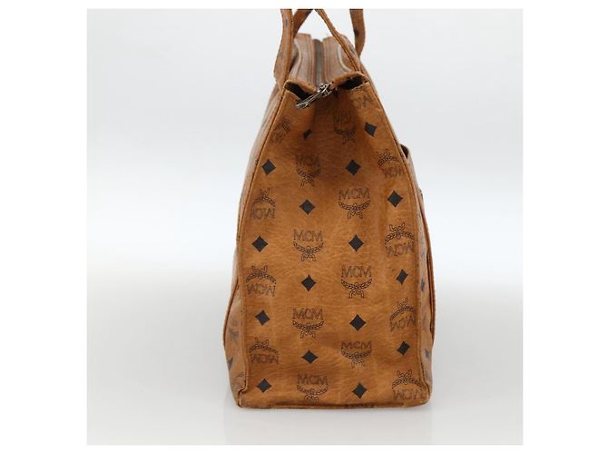 Borsa Tote MCM Logogram Vicetos PVC Marrone Oro Auth BA11113 D'oro - vista 3