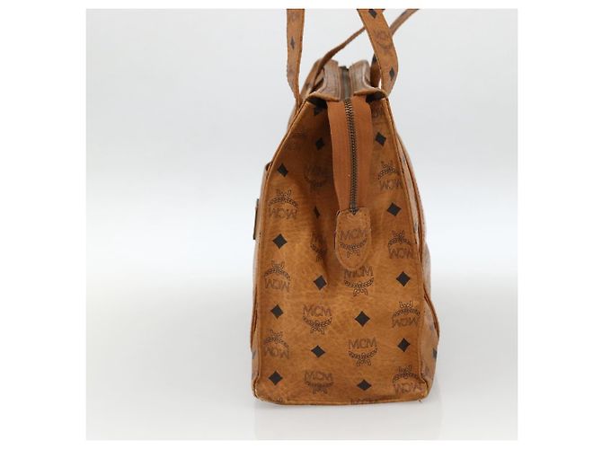 Borsa Tote MCM Logogram Vicetos PVC Marrone Oro Auth BA11113 D'oro - vista 4