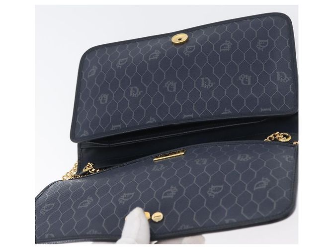 Borsa a spalla in pelle Christian Dior, blu navy, oro, autentica 172959 - vista 10