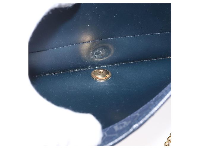 Borsa a spalla in pelle Christian Dior, blu navy, oro, autentica 172959 - vista 11