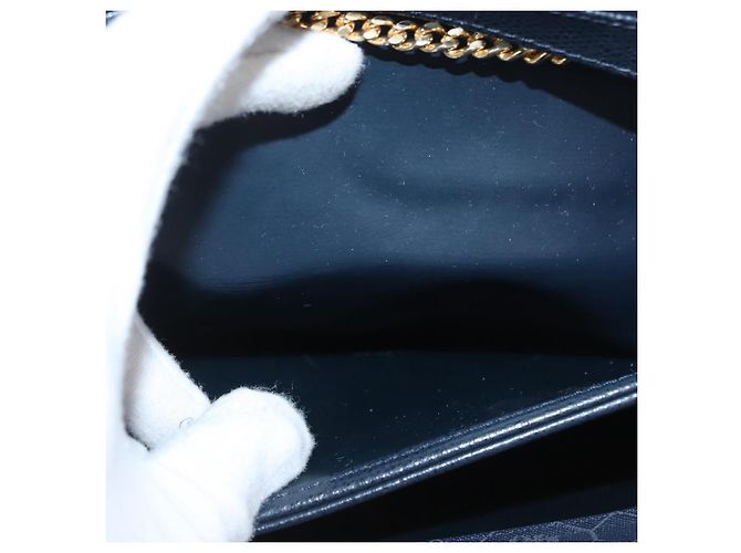 Borsa a spalla in pelle Christian Dior, blu navy, oro, autentica 172959 - vista 12
