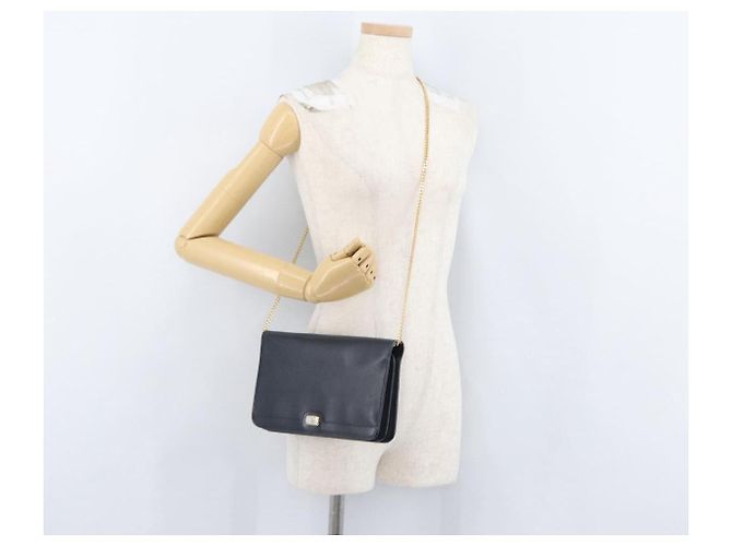 Borsa a spalla in pelle Christian Dior, blu navy, oro, autentica 172959 - vista 21