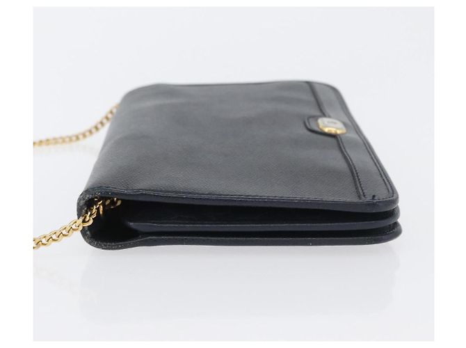 Borsa a spalla in pelle Christian Dior, blu navy, oro, autentica 172959 - vista 4