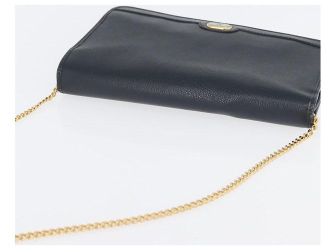 Borsa a spalla in pelle Christian Dior, blu navy, oro, autentica 172959 - vista 6