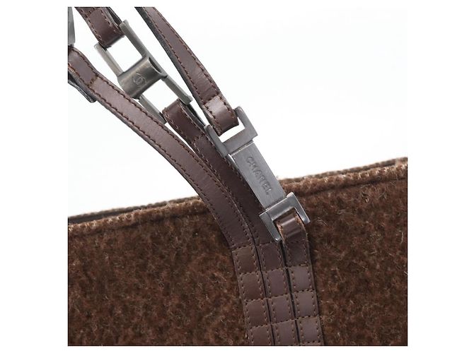 Chanel Borsa Tote Mouton Marrone CC Auth bs32769 - vista 10