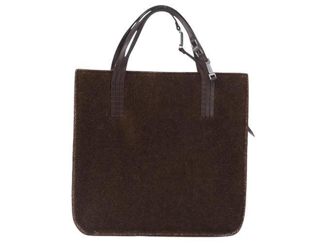 Chanel Borsa Tote Mouton Marrone CC Auth bs32769 - vista 13
