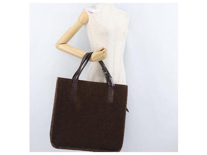 Chanel Borsa Tote Mouton Marrone CC Auth bs32769 - vista 25