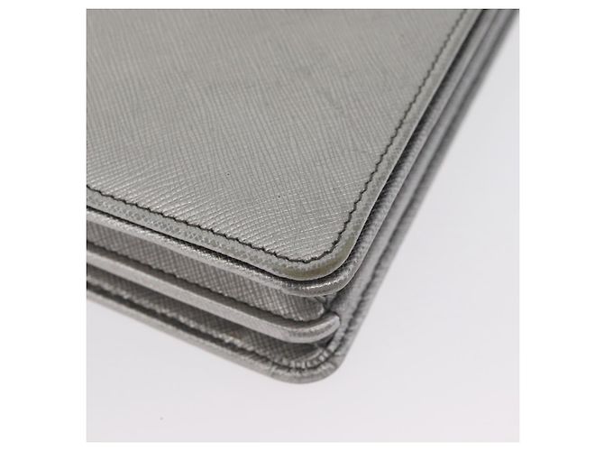 Saffiano Borsa a Spalla PRADA in Pelle Safiano Argento Auth bs33612 - vista 14