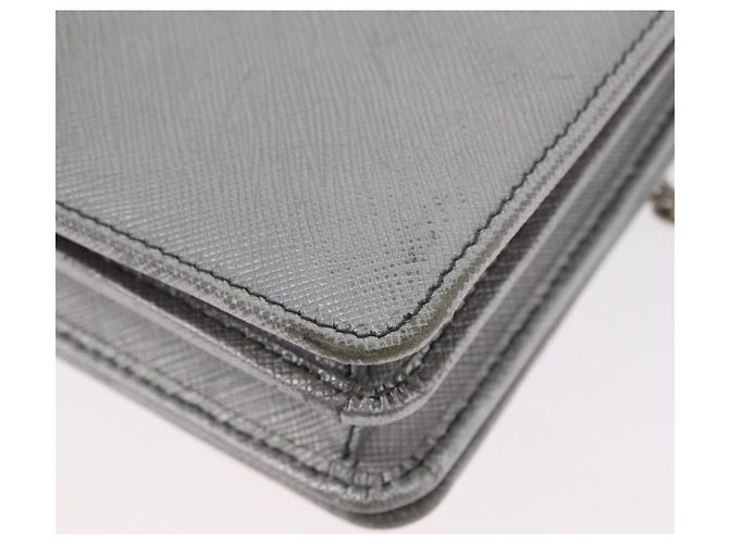 Saffiano Borsa a Spalla PRADA in Pelle Safiano Argento Auth bs33612 - vista 17
