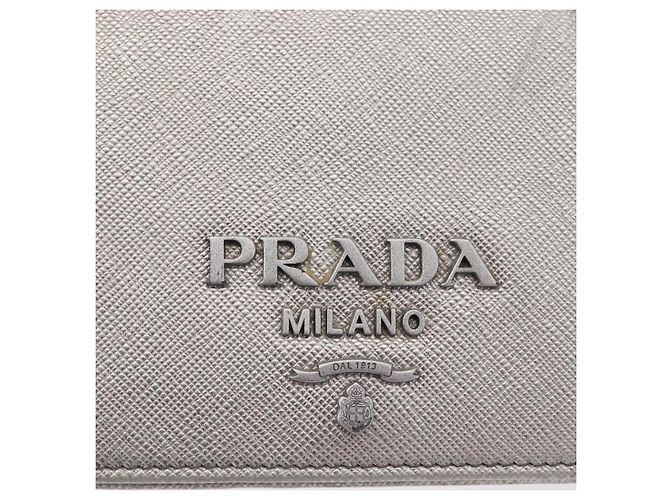 Saffiano Borsa a Spalla PRADA in Pelle Safiano Argento Auth bs33612 - vista 18
